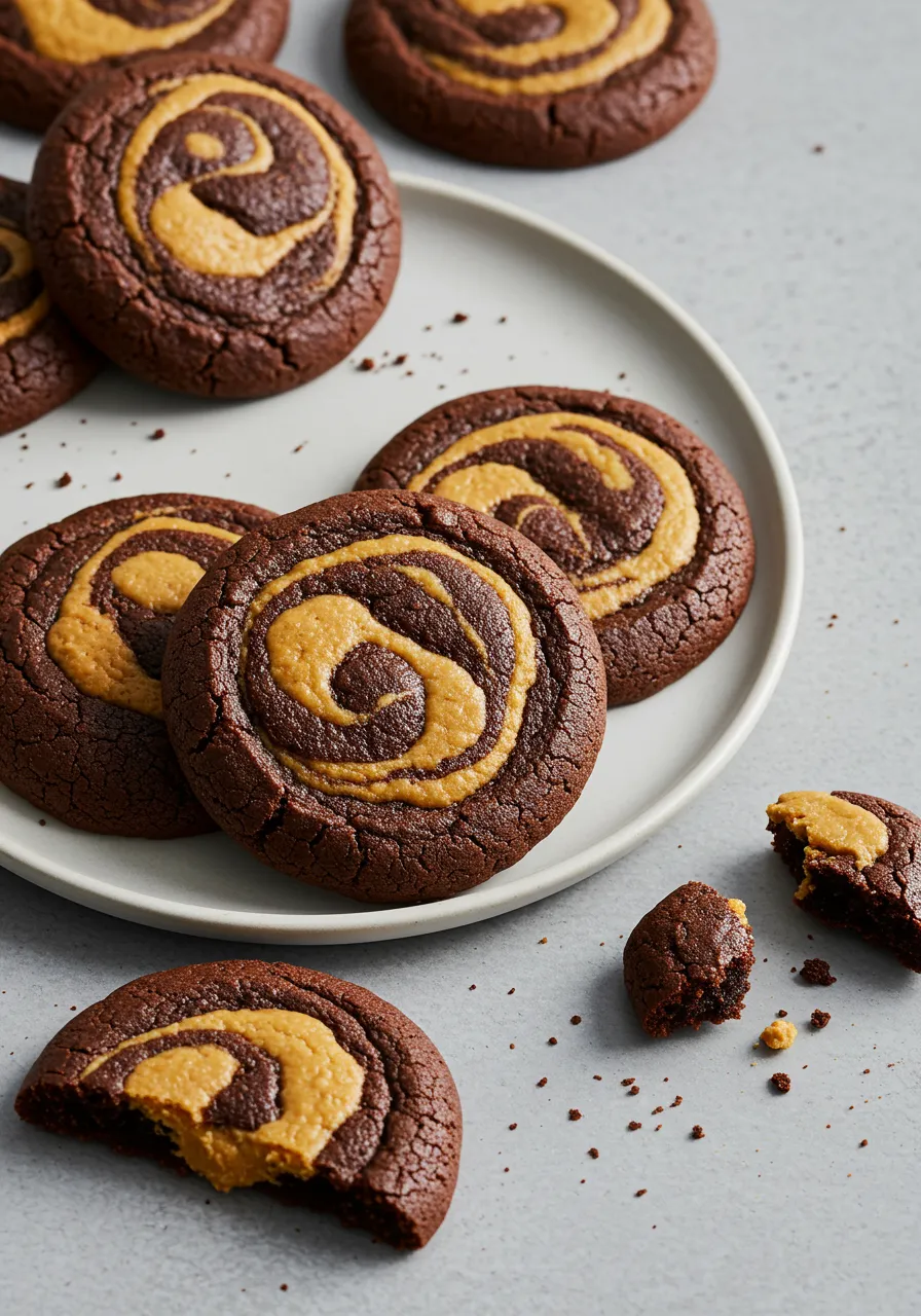 Swirled Brownie Cookies with a Peanut Butter Twist - secondary view